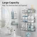 Liuoud 10 Pack Shower Caddy Organizer Rack Shelf for Inside Shower, Self Adhesive Wall Storage Basket Rustproof Stainless Steel Shampoo Holder Bathroom Accessory Decor Set, Grey