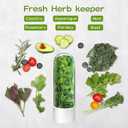 Herb Keeper for Refrigerator, Herb Saver for Refrigerator, Vegetable Preservation Bottle for Cilantro, Mint, Parsley, Asparagus, Keeps Greens Fresh for 2-3 Weeks (2PCS)