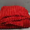 Red Fleece Throw Blanket 6080 for Couch Sofa Bed,Super Soft Cozy Plush Microfiber Flannel Blanket with Stripes Design Lightweight for Adults,Woman,Girls