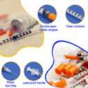 5 x 1/2ml Syringe with Needle,1/2ml 31G 8mm Syringe,Individually Wrapped,Pack of 10