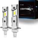 FRANXI H1 Bulbs, Super Bright Fog Light Bulbs, 6000k Cool White, 1:1 Mini Size Design, Plug and Play, Pack of 2