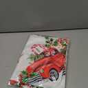 Christmas Red Truck Tablecloth Winter Fir Branch Xmas Star Candy Cane Round Tablecloths Circular Table Cover Cloths Washable Polyester Tabletop Runner for Kitchen Party Picnic Dining Decor 60 Inch