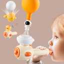 Breathing Exerciser for Kids, Sensory Toys with Whistle, Floating Blow Pipe Balls, Balloon Launcher, Autism Speech Therapy Toys for 3 4 5 6 7 Year Old Boys Girls Gifts-Yellow, Medium, Small