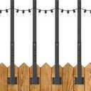 4 Pack 2.8Ft String Light Poles,Outside String Lights,Outdoor Light Poles,Metal Poles Stand for Patio,Backyard,Deck
