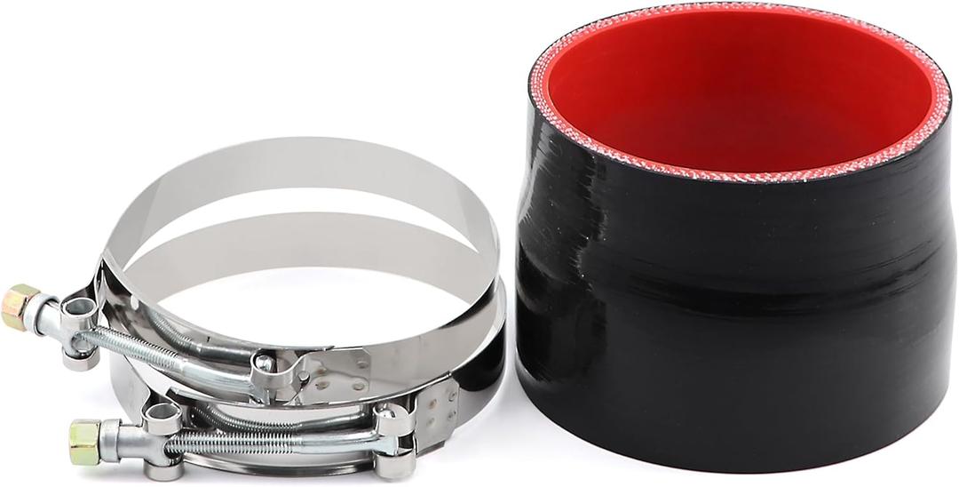 Straight Reducer Coupler Silicone Hose ID 3-3/4-inch to 4-inch 4-Ply with Stainless Steel T-Bolt Clamp for Turbo/Intercooler/Intake Piping
