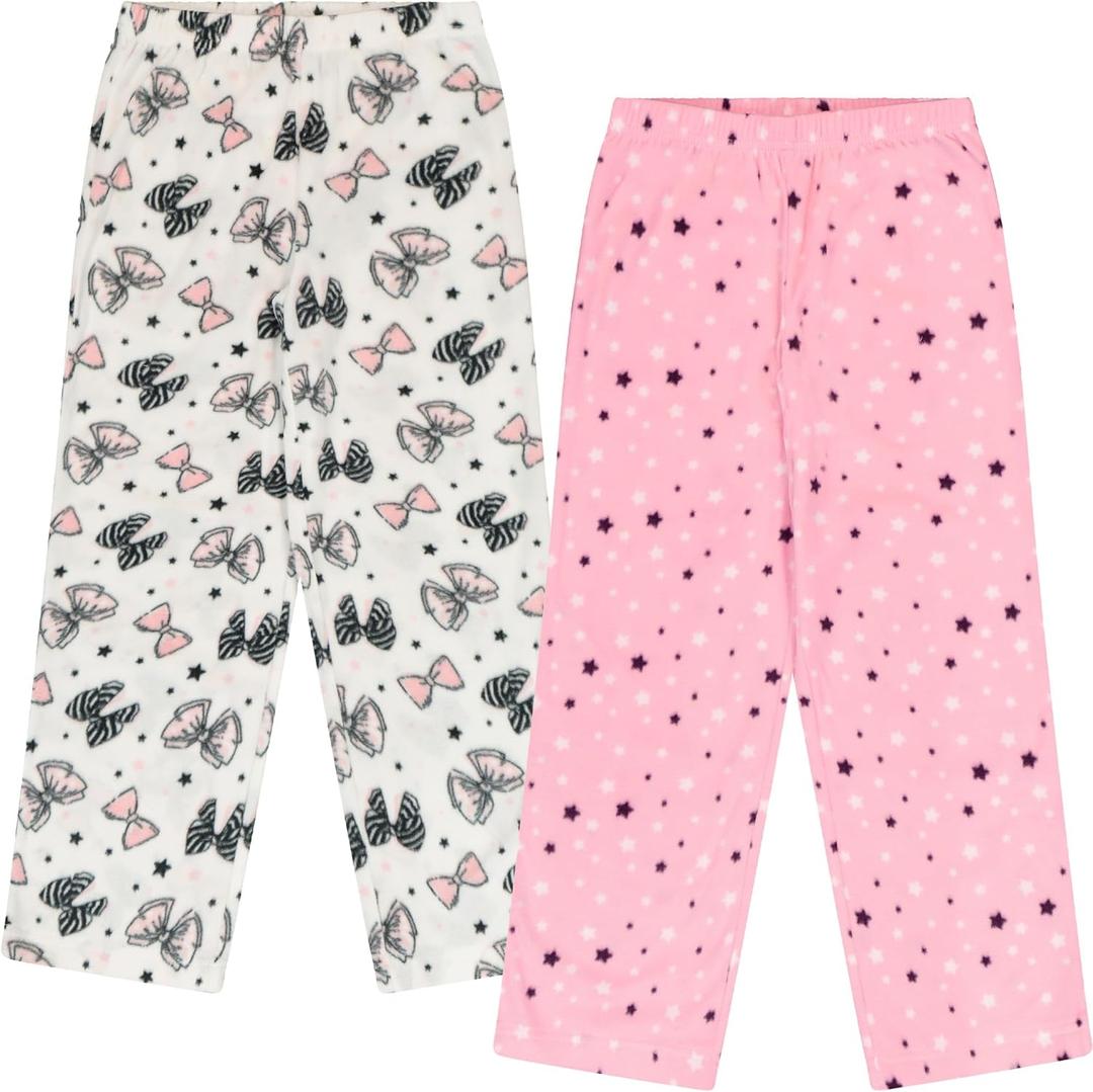 Mad Dog Girl's Pajama Pants - 2/3 Pack, Soft Micro Fleece Fashion Sleepwear Lounge. Sizes: 6-16 (XL, EXP 05/09/26)