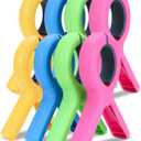5.1 Inch Jumbo Beach Towel Clips for Chairs - 8 Pack Towel Clip for Chair Cruise Pool Essentials, Extra Large Clothes Pins for Beach Accessories 4 Colors