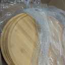 Bamboo Serving Platter, Round Wood Tray, Wooden Serving Tray, Fruit, Bread, Salad Plate, Round Wood Charcuterie Board (13.8 inch)