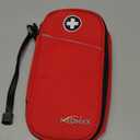 MEDMAX Epipen Medical Carrying Case, Hard Shell EVA Shock Absorption Travel Medication Organizer Bag Emergency Medical Pouch Holds 3 EpiPens, Asthma Inhaler, Allergy Medicine Essentials, Large (Red)