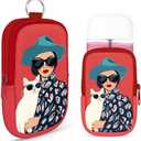 Energymax Hand Sanitizer Spray Case, Portable Hand Sanitizer Holder, Mini Pouch, Zippered Pouch Case for Hand Sanitizer, Fashion Accessory with Snap Hook Hand Sanitizers 1FL. OZ., Cool Girl and Cat,3 Pack