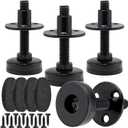 NEWBYTEK Furniture Leveling Feet Heavy Duty, Adjustable Furniture Feet Levelers Screw on Heavy Duty Desk/Chair/Cabinet/Dresser/Bench Leg Leveler, Round T-Nut Kit 3/8-16 Thread (4 Pack, Black)