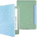 MOROCK Slim Case for All-New 6" Kindle(11th Generation,2024/2022 Release,Model No. RS23CV/C2V2L3), Lightweight Glitter PU Leather and PC Clear Acrylic Back Cover, Auto Sleep/Wake, Glitter Blue