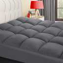 COONP Twin Mattress Topper, Extra Thick Pillowtop, Cooling Plush Mattress Pad Cover Bed Topper Protector with 8-21 Inch Deep Pocket (Grey, Twin)