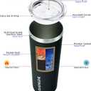 BJPKPK Black Skinny Stainless Steel Tumblers 20 oz Slim Insulated Reusable Coffee Travel Water Tumbler Cup With Lid