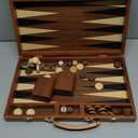 ropoda Sapele Wood Backgammon Board Game Set (15 Inches) for Adults and Kids - Classic Board Strategy Game - Portable and Travel Backgammon Set with Wooden Playing Pieces and Accessories