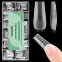 3 x JODSONE Square Nail Tips Full Cover Gel Nails 12 Sizes 360Pcs No Curve Extra Long Straight Curved Fake Tapered for Salon Design DIY at Home