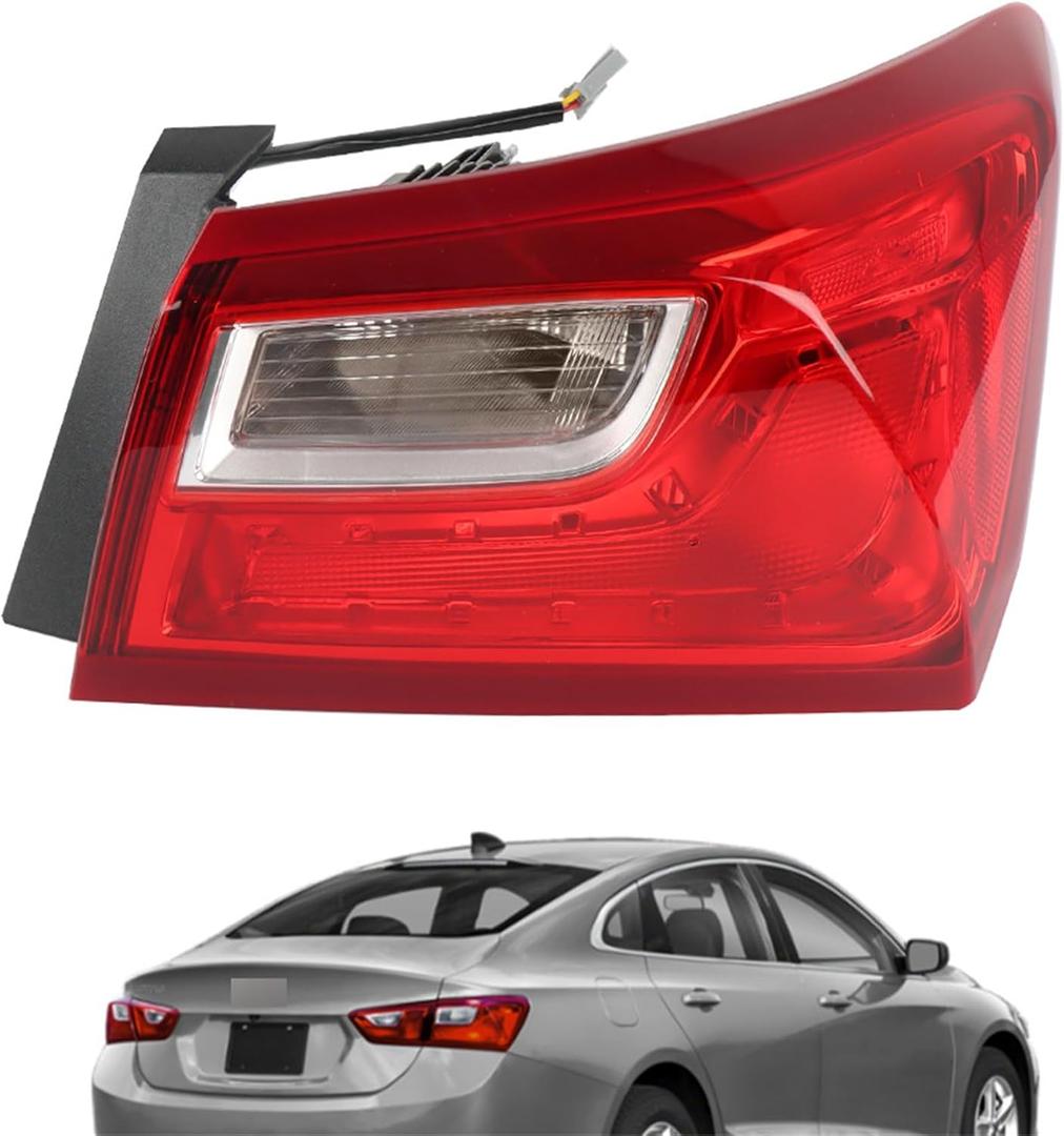 waltyotur Tail Lights Rear Reverse Light Accembly Replacement for 2016-2021 Malibu Passenger Right RH Side Halogen Replacement for GM2805122 84132377