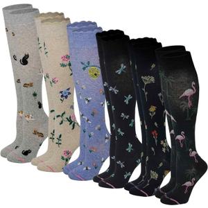 Women's Compression Socks Therapeutic Graduated (Pack of 6 Pairs) (Assorted #F)