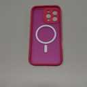 CANSHN Magnetic Compatible with iPhone 16 Pro Max Case, Upgraded [Full Camera Protection] [Compatible with Magsafe] [Translucent Matte] Shockproof Protective Phone Case Cover 6.9 Inch - Hot Pink