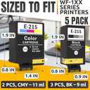 5-Pack Printer Ink Cartridges 215 Ink Cartridges 3 Black and 2 Tri-Color | Easy-to-Install Inkjet Printer Cartridge Replacements | Sharp Text & Vivid Colors, Combo Pack for Home & Office Printing