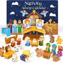 Nativity Advent Calendar 2025 Kids, Christmas Story Nativity Playset Christian Advent Calendar for Toddlers, Kids, Boys, Girls, 25pcs Nativity Scene Set Toys for Children Ages 1 2 3 4 5 6+