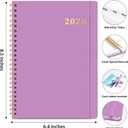 2 x 2026 Planner, Weekly and Monthly Calendar Planner Book, January 2026 - December 2026, Hardcover Spiral Planner with Monthly Tabs, Notes Pages, Perfect for Women & Men, A5 (6.4" x 8.5") - Purple