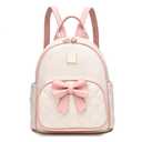 I IHAYNER Mini Backpcak for Girls Small Bowknot Quilted Leather Backpack Purse for Women Cute Trendy Stuff Gifts for Kids (Pink)