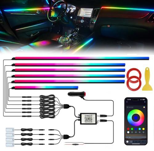 Smart LED Car Lights Interior with USB Port, Acrylic LED Strip Fiber Optic Ambient Lighting Car, Wireless App Control, Sync to Music, Car Decorations Interior Accessories Gifts for Women Men, 10 in 1