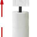 RUMOSE Toilet Paper Holder Stand for Floor, Oil Rubbed Bronze Adjustable (12.4" to 22.8") Bathroom Toilet Tissue Holder, Free Standing Toilet Paper Roll Holder with Storage, Stainless Steel