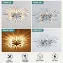 ZGLAOJT Semi Flush Mount 8 Light Ceiling Light Modern Metal Ceiling Lighting Chrome Light Fixture Chandelier for Farmhouse Kitchen Dining Room Bedroom Hallway Living Room