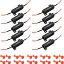 AUXLIGHT 10Pcs Quality 50W 6ohm Load Resistors - Fix LED Turn Signal Blinker/Error Code (Resistors get very hot during working) - Black