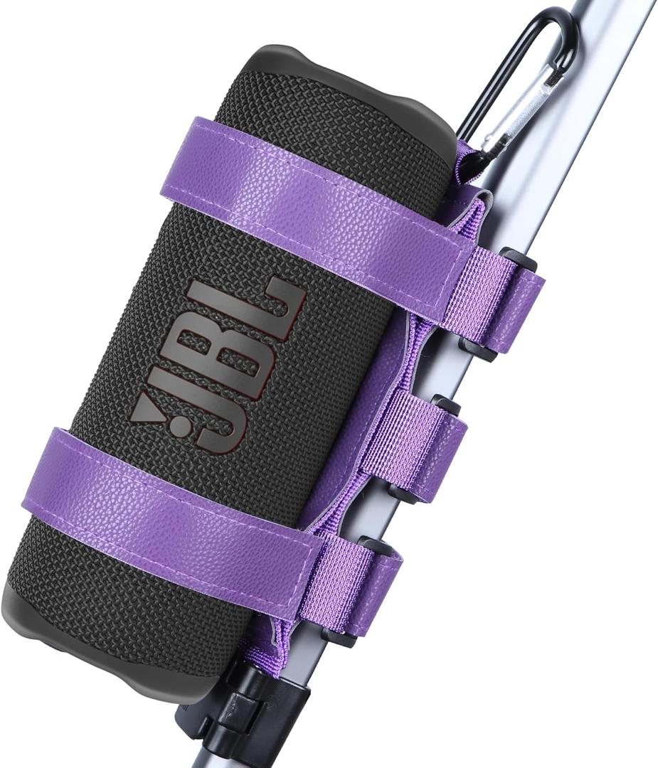Portable Speaker Mount for 7-12 inches Speakers for Golf Cart Railing Bike Boat Outdoor Adjustable Strap (Purple)