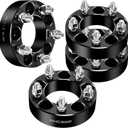 5x4.5 Wheel Spacers 1.5" Fit for Ford Mustang Ranger Explorer Jeep Wrangler Liberty Cherokee KJ TJ YJ XJ 5x114.3 Wheel Adapters 1.5 Inch 82.5mm Hub Bore 1/2x20 Studs, Black, 4PCS Hubcentric Adapters