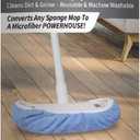 Rejuvenate Microfiber Bonnet Applicator, Fits Any Sponge Mop Head Up to 9", Washable and Reusable Microfiber Mop Pad, 1 Pack - Blue