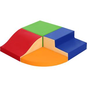 4-Piece Soft PU Leather Toddlers Climbing Toys, Foam Climbing Blocks for Toddlers, Baby Play Set Foam Climb Structures for Toddler 3+, Indoor Crawl Activity Play Gym