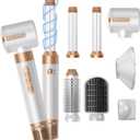 Blow Dryer Brush 7 in ONEAutowrap Curling Wand, 110,000 RPM High-Speed Negative Ionic Hair Dryer with Diffuser Concentrator, Round Brush Blow Dryer Air Styler, Volumizing Hair Styling Tools (White Gold)