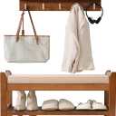 PETKABOO Shoe Rack for Front Door Entrance, 28 Entryway Bench with Coat Rack, Hall Tree Shoe Bench with Storage for Entry, Hallway, Bedroom, Living Room, 28 in with hook
