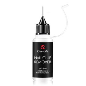 Curvlife 20ml Pinpoint Nail Glue Remover for Press on, Multi-Functional Remover for Nails Tips, Gentle Glue Remover for Gel x Nails, Non-Acetone Nail Polish Remover (0.5 Fl Oz (Pack of 1))
