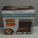 Baker's Friend 4-Slice Panini Press Grill Cheese Sandwich Maker, Electric Grill Indoor with Temperature Setting, Opens 180 Degrees, Dual Non-stick Surfaces, 4-Circle Silicone Mold, Reversible Plates