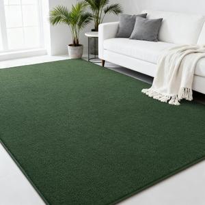 Deep-Green Area Rugs for Bedroom Living Room, 4x6 Feet Indoor Memory Foam Rug, Modern Washable Rugs for Kids Boys Girls Room, Dorm Bedside Shag Carpets for Home Decor