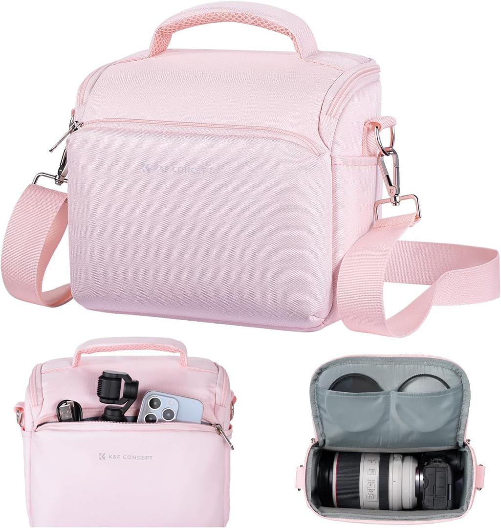 K&F CONCEPT Camera Sling Bag Small Crossbody Camera Case DSLR/SLR/Cute Compact Shoulder Photography Bags for Photographers