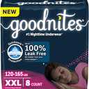 Goodnites Girls' Nighttime Underwear, Size XXL (120-165 lbs), 4 Ct, Packaging May Vary