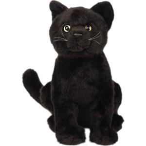Black Cat Plush, Realistic Black Cat Stuffed Animal Pillow, Cute Plush Toy Gifts for Birthday/Halloween/Christmas, 9 inch