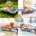 Raised Dog Bed Cooling Cot for Indoor Outdoor Use Portable Waterproof Mesh Pet Bed Washable for Large Medium Small Dogs, Blue