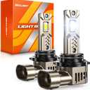 SEALIGHT 9006/HB4 Bulbs, 10X 45,000LM Ultra Brightness, 1:1 Halogen Size L2S 9006 Driving Light Bulb, 6500K Cool White, 70,000Hrs Long Service Life with Cooling Fan, Plug and Play, Pack of 2