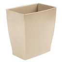 iDesign Small Plastic Bathroom Trash Can, Slim Rectangle Garbage Bin for Bedroom, Office, Dorm, Brown (Taupe)
