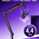 FIFINE BM66PRO RGB Microphone Boom Arm, Heavy‑Duty Mic Stand for Gaming