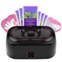 Paraffin Wax warmer for Hand and Feet, Includes 4000ml Wax warmer Machine and 6 packs of Lavender scented Paraffin Wax, Enjoy take care of your hands and feet (black)