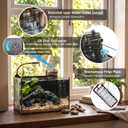 2.8 Gallon Aquarium Starter Kits, Desktop Fish Tank with Nano Clip-on LED and Waterfall Filter Pump, Perfect for Small Fish, Shrimp, or Betta