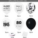 80th Birthday Balloons Decorations 30PCS Black Latex Birthday Balloon for Men Women 80th Birthday Anniversary Party Supplies
